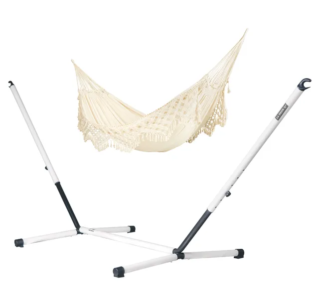 la-siesta-nautico-brazil-amaca-king-in-cotone-biologico-con-supporto-in-acciaio- image 1