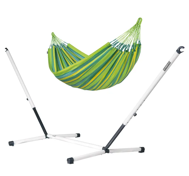 la-siesta-nautico-outdoor-lime-amaca-doppia-outdoor-con-supporto-in-acciaio-zinc image 1