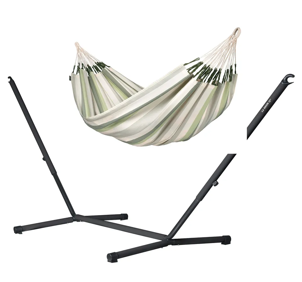 la-siesta-nautico-outdoor-anthracite-cedar-set-amaca-doppia-outdoor-con-supporto image 1