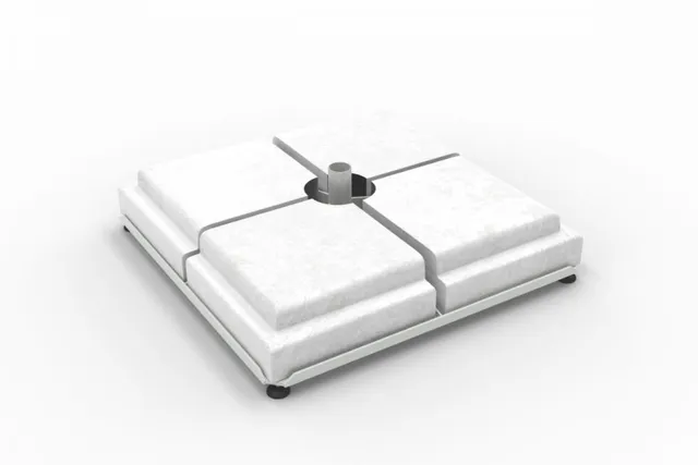 poggesi-base-in-ferro-90x90-cm-con-4-pesi-in-cemento-linea-alae image 1