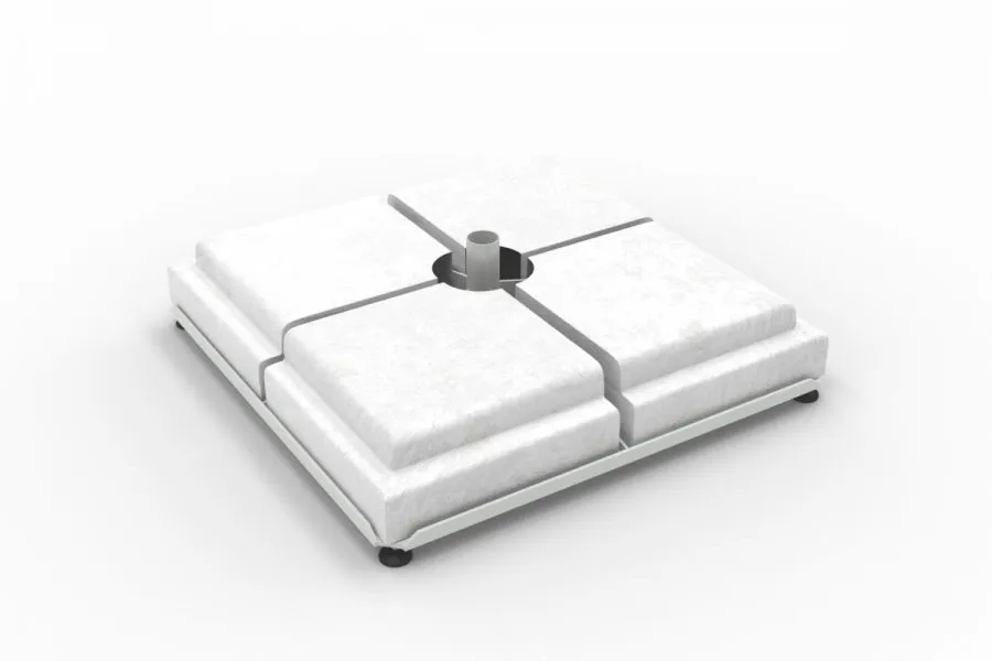 poggesi-base-in-ferro-90x90-cm-con-4-pesi-in-cemento-linea-alae image 1