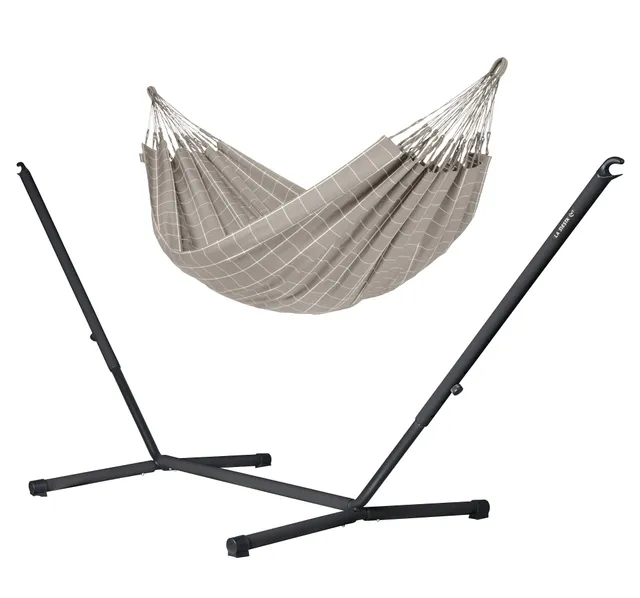 la-siesta-nautico-outdoor-anthracite-almond-amaca-king-outdoor-con-supporto-in-a image 1