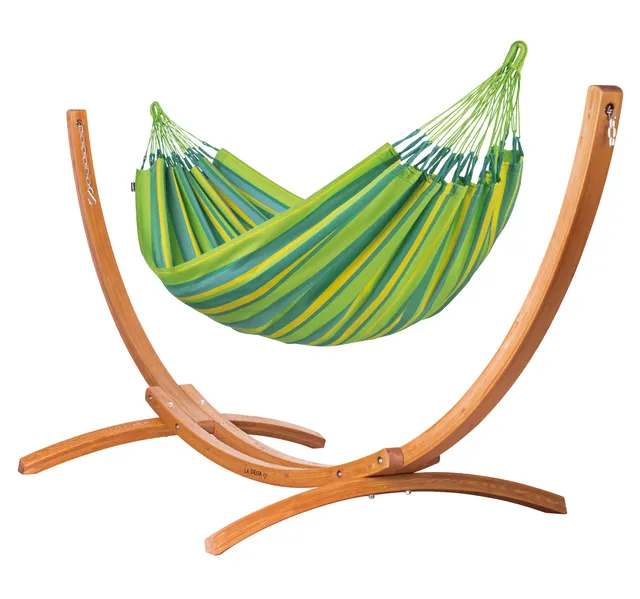 la-siesta-maera-outdoor-lime-amaca-singola-outdoor-con-supporto-in-eucalipto-fsc image 1