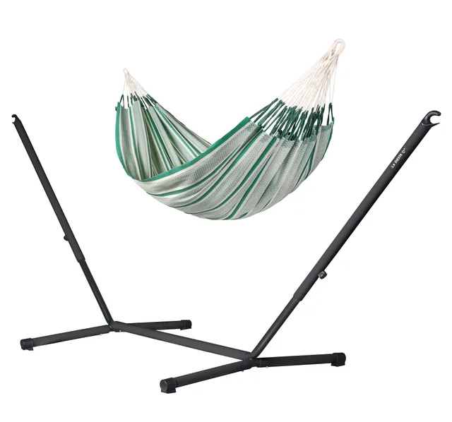 la-siesta-nautico-organic-anthracite-agave-amaca-doppia-bio-con-supporto-acciaio image 1