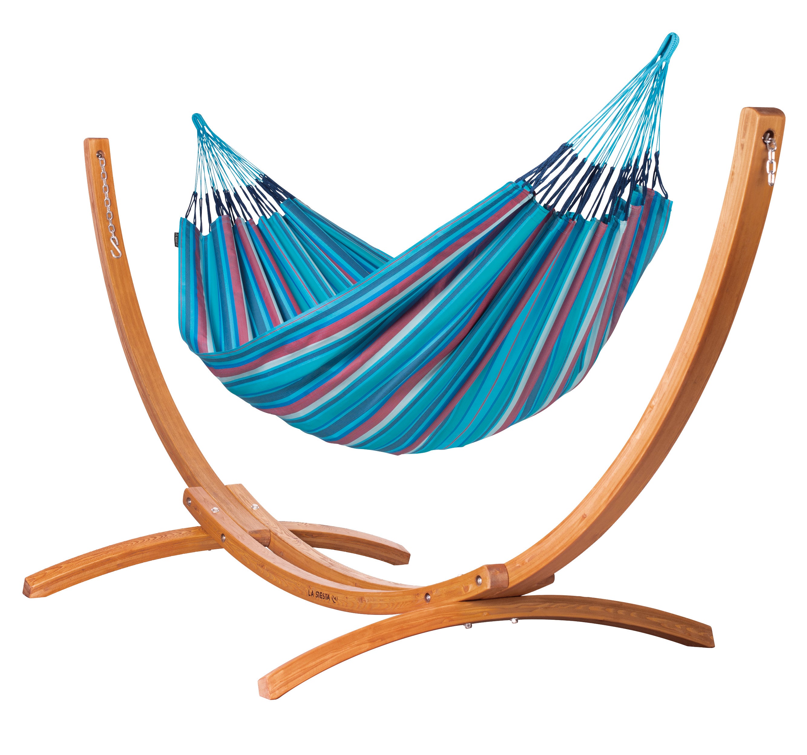 la-siesta-maera-outdoor-wave-set-amaca-doppia-outdoor-con-supporto-in-eucalipto image 1