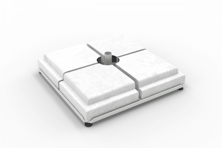 poggesi-base-in-ferro-90x90-cm-con-4-pesi-in-cemento-linea-alae image 1
