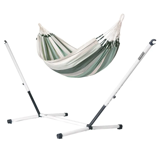 la-siesta-nautico-organic-olive-amaca-doppia-in-cotone-biologico-con-supporto-in image 1